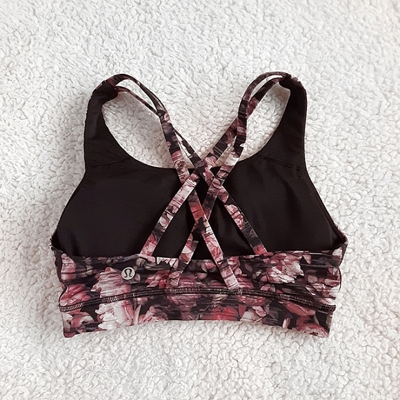 LULULEMON ATHLETICA Nulux Energy Peony Print Strappy Sports Bra Size 4 / XSmall - Picture 2 of 11